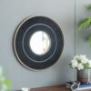 Round Carter Wooden Mirror WithIron Frame Neutral Colorway Wall Decor For Live Space - Golden Black - Image 5