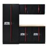 Steel Filing Cabinet With Compartments For Office Use, Storage, File Storage, Archives, And High And Low Cabinets - Black / Red - Image 5