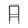 Outdoor Bar Stool With Slat Design And Metal Frame (Set of 2) - Teak / Black - Image 5