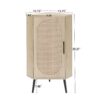 Corner Cabinet, Rattan Door, Freestanding Corner Tables For Small Spaces, Corner Shelf Stand For Living Room, Kitchen, Bathroom, Bedroom - Natural - Image 3