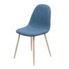 Mid Century Dining Chair (Set of 2) Fabric Upholstered Chair With Light Walnut ed Metal Legs - Muted Blue - Image 6