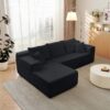 Modular Cloud Sectional Couch With L Shape Chaise, Deep Seat - Black - Image 6