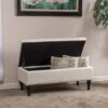 Button-Tufted Upholstered Ottoman With Hidden Storage - Linen - Image 10