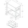 Accent End Table, 2 Tier, Narrow, Lamp, Storage Drawer, Transitional - White - Image 11