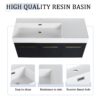 Modern Chestnut Wall Mounted Bathroom Vanity With Left Resin Sink And Storage Rack - Black Chestnut - Image 4