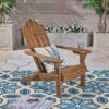 Aurascape - Outdoor Acacia Wood Foldable Adirondack Chair - Dark Brown - Image 8