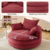 360° Swivel Sofa Chair Accent Barrel Chair With Dual Layer Cushion And Removable Pillows - Red - Image 6