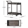 Resin Wicker Bar Cart With Metal Frame - Brown - Image 3
