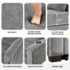 Upholstered Sleeper Bed Sofa With USB Charging, Adjustable Backrest, And Throw Pillows - Charcoal Gray - Image 8