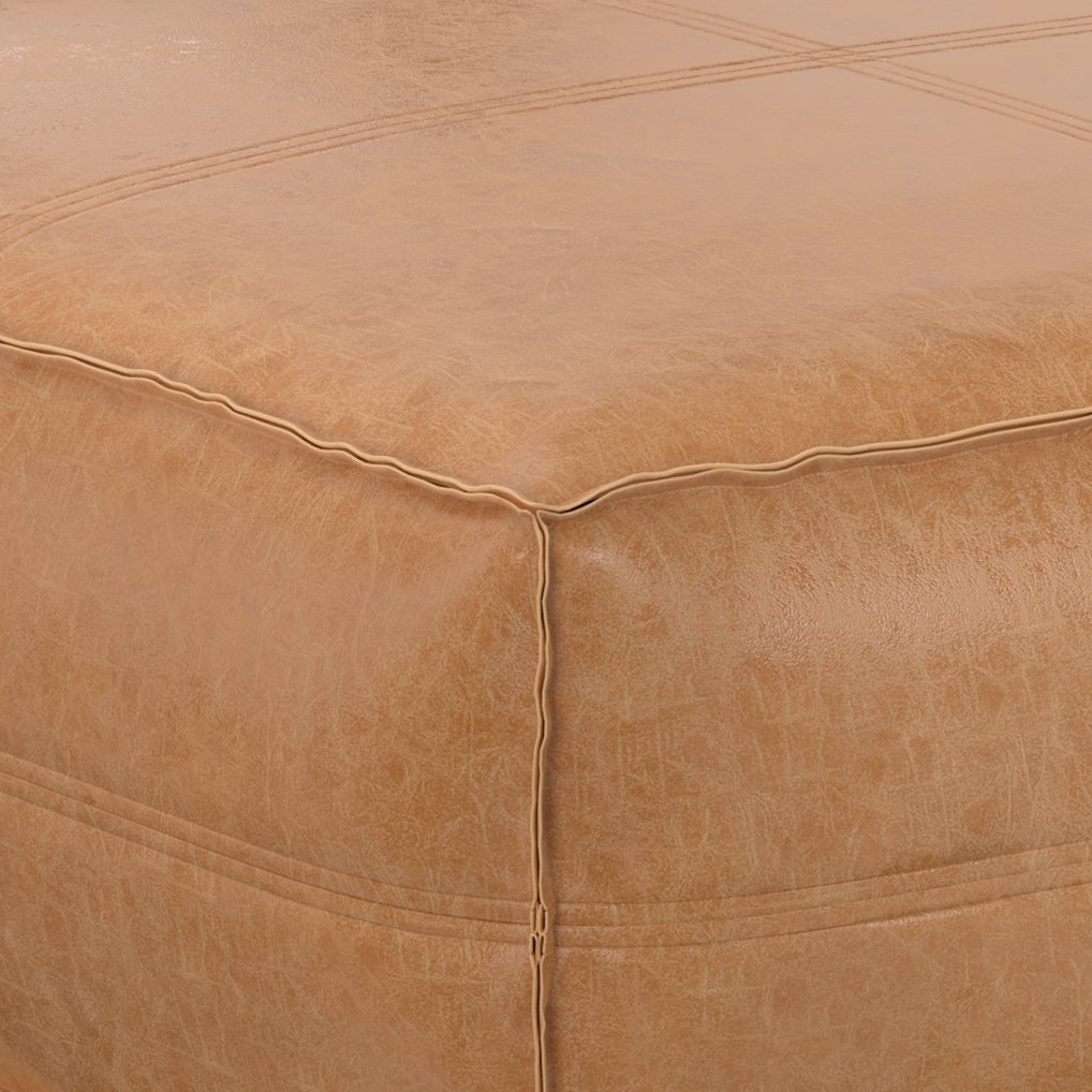 Brody - Extra Large Coffee Table Pouf - Distressed Brown - Image 3