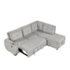 Sectional Sofa Pull Out Sofa Bed L - Shaped Sofa With Movable Ottoman And Stool, Large Storage Space, A Cup Holder, And 2 USB Ports For Living Room - Light Gray - Image 19