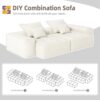 Modern Oversized Modular Sectional Sofa With 2 Chaise Lounge And 2 Armrest, Sparkling Chenille Fabric Soft Cushion Sofa With 4 Pillows, 4 Pieces Diy Combination Tufted Sofa, No Assembly Required - Beige - Image 13