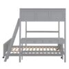 Full Over Full Bunk Bed With Desk - Gray - Image 10