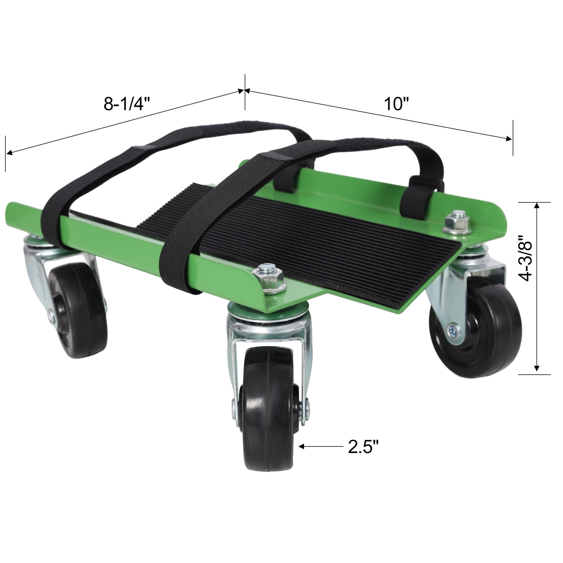 Heavy Duty Snowmobile Dolly V Slide With 2.5" Swivel Casters And Rubber Pad For Skis - Green - Image 3