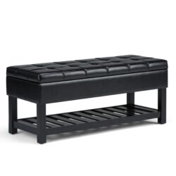 Saxon - Storage Ottoman Bench - Midnight Black
