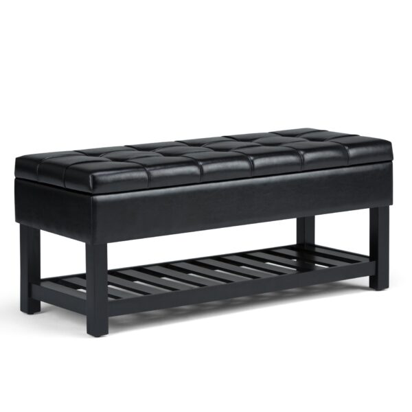 Saxon - Storage Ottoman Bench - Midnight Black
