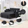 Multi Functional Sofa Bed With Cup Holder And USB Port For Living Room Or Apartments - Black - Image 6