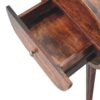 Wooden Circular Bedside Table With Open Slot - Walnut - Image 2