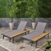 Waterloo - Chaise Lounge With Attached Wood Side Table (Set of 2) Adjustable Eucalyptus Wood And - Gray / Black - Image 6