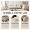 3 Piece Living Room Set Modular Sectional Couch Upholstered 3 Seater Sofa & 2 Armchairs 5 Seat - Beige - Image 5