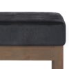 Milltown - Footstool Small Ottoman Bench - Distressed Black - Image 2