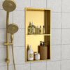 Modern Stainless Steel Shower Niche Double Shelf With Finish For Bathroom Or Kitchen - Gold - Image 4