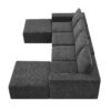 Modular U Shaped Sectional With Ottomans, Luxury Cloud Floor Couch With Deep Seat Fully Compressed Upholstered Sofa - Dark Gray - Image 7