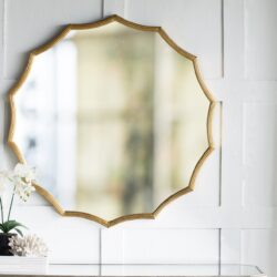 Round Sunburst Wall Mirror With, Wall Decor Mirror For Entryway Bedroom Living Room - Gold
