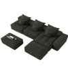 Modern Oversized Modular Sectional Sofa, Sparkling Chenille Fabric Soft Cushion Sofa With 6 Pillows, 6 Pieces Diy Combination Tufted Sofa, No Assembly Required - Black - Image 22