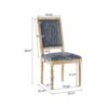 French Country Dining Chairs (Set of 2) Elegant Cane Backrest, Upholstered Seats, Fluted Legs, Rustic - Blue Gray - Image 3