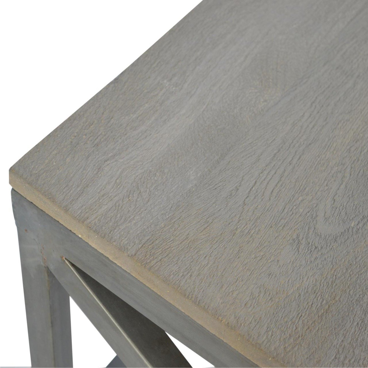 Industrial Cross Metal Coffee Table - Pewter - Image 6