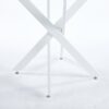 Dining Table With Cross Metal Leg And Tempered Glass, Modern Space Saving Kitchen Table For Living Room Legs - White - Image 7