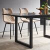Square Extendable Dining Table With Metal Leg, Modern Space Saving Kitchen Table For Living Room - Black - Image 2