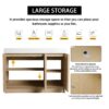 Modern Freestanding Bathroom Vanity With White Resin Sink & Soft Close Cabinet Doors - Oak - Image 6