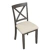 5 Pieces Dining Table And Chairs Set For 4 Persons, Kitchen Room Solid Wood Table With 4 Chairs - Gray - Image 14