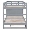 Full Over Full Bunk Bed With Twin Size Trundle And Staircase - Gray - Image 10
