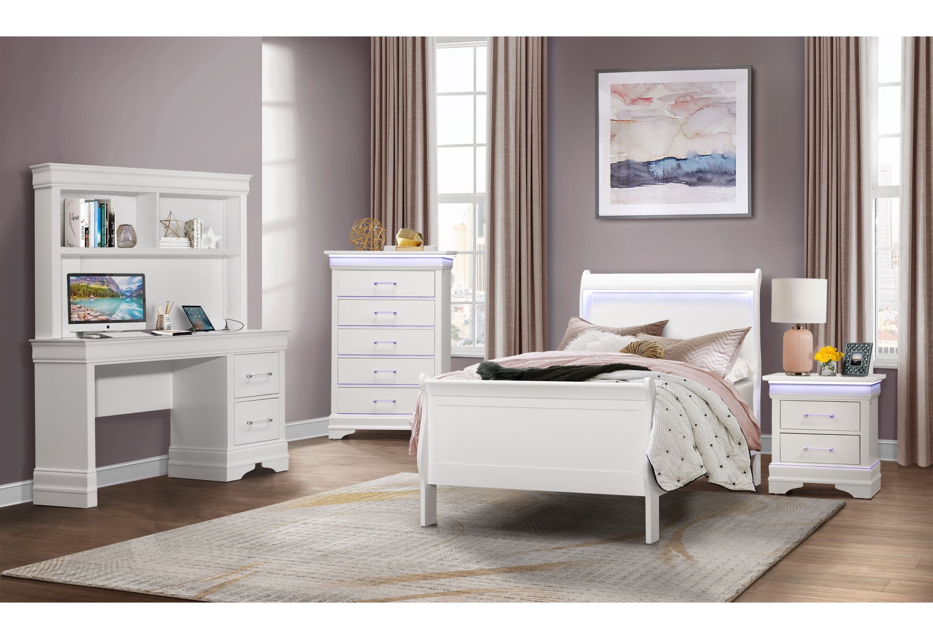 Charlston - Twin Bed - White - Image 5
