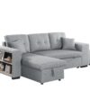 Daniel - Upholstered Reversible Sectional With Pull Out Loveseat - Light Gray - Image 5