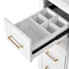 Bathroom Vanity With Ceramic Sink Combo, Frame Bathroom Storage Cabinet, Freestanding Vanity Set With 3 Drawers & Soft Closing Doors - White - Image 19