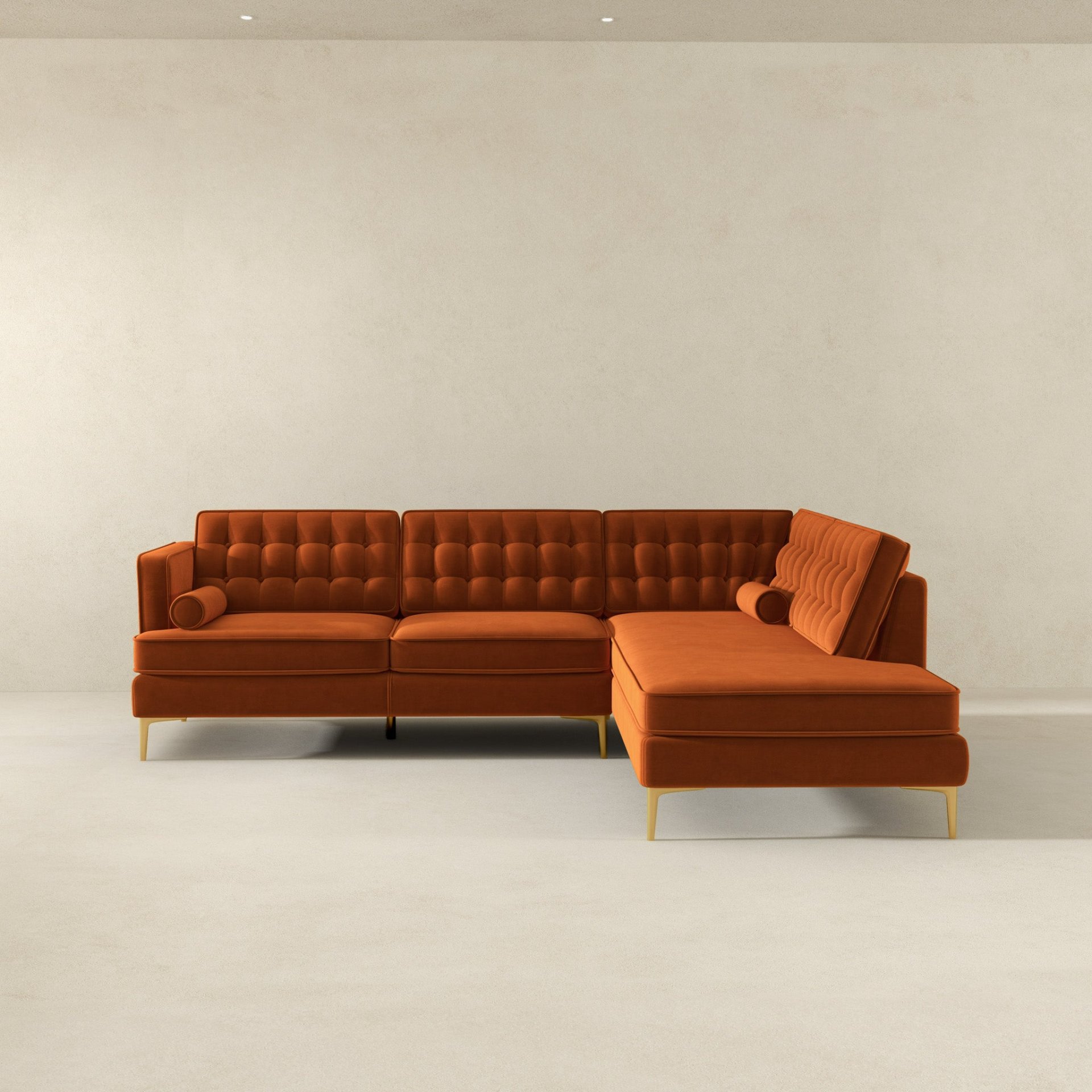 Brooke - Sectional Sofa Right Facing - Orange - Image 7