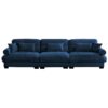 Modern 3 Seat Extra Large Sofa With Pillows Cloud Like Comfort - Blue - Image 12