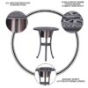 Outdoor Patio Aluminum Round Bistro Table/Side Table With Ice Bucket - Gunmetal - Image 6