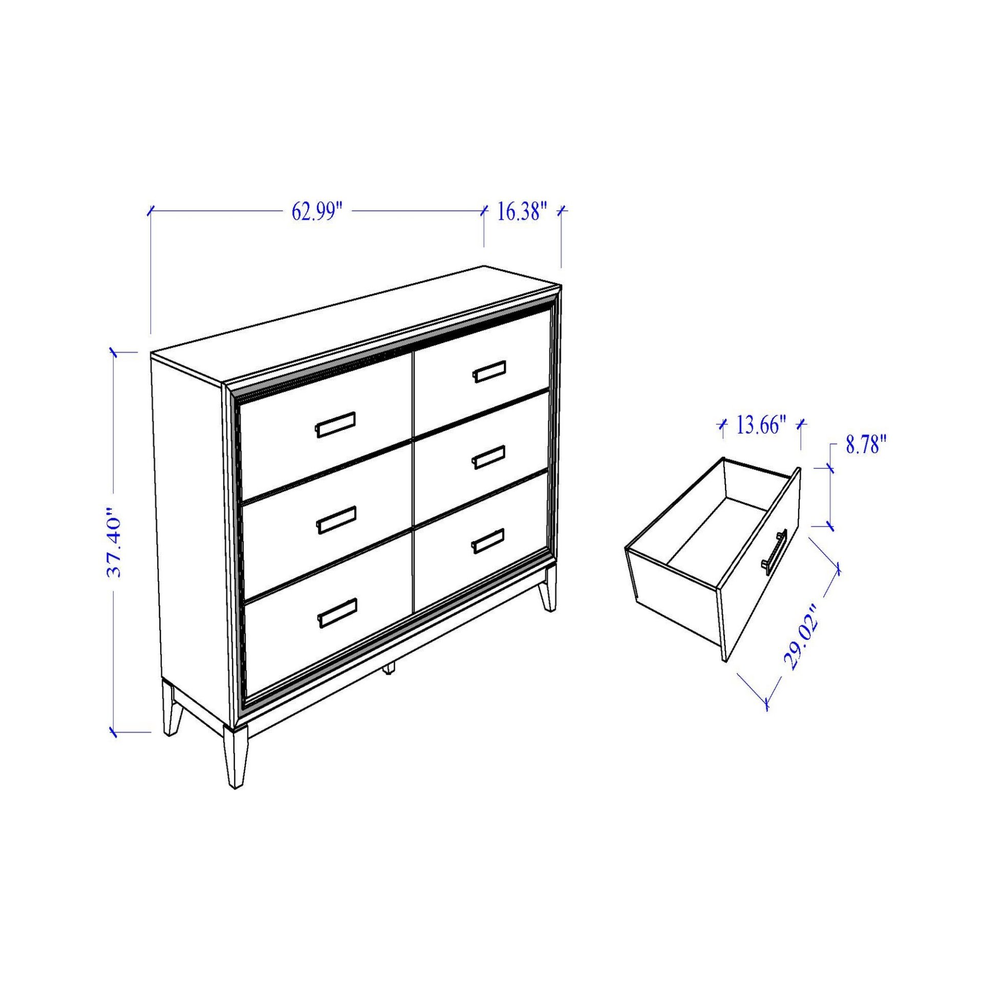 Almera - Glitter Dresser - White - Image 3