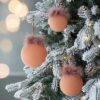 Christmas Ball Ornaments, Glass Decorative Hanging Ball Christmas Tree Ornaments For Holiday Party Decorations (Set of 4) - Brown - Image 5