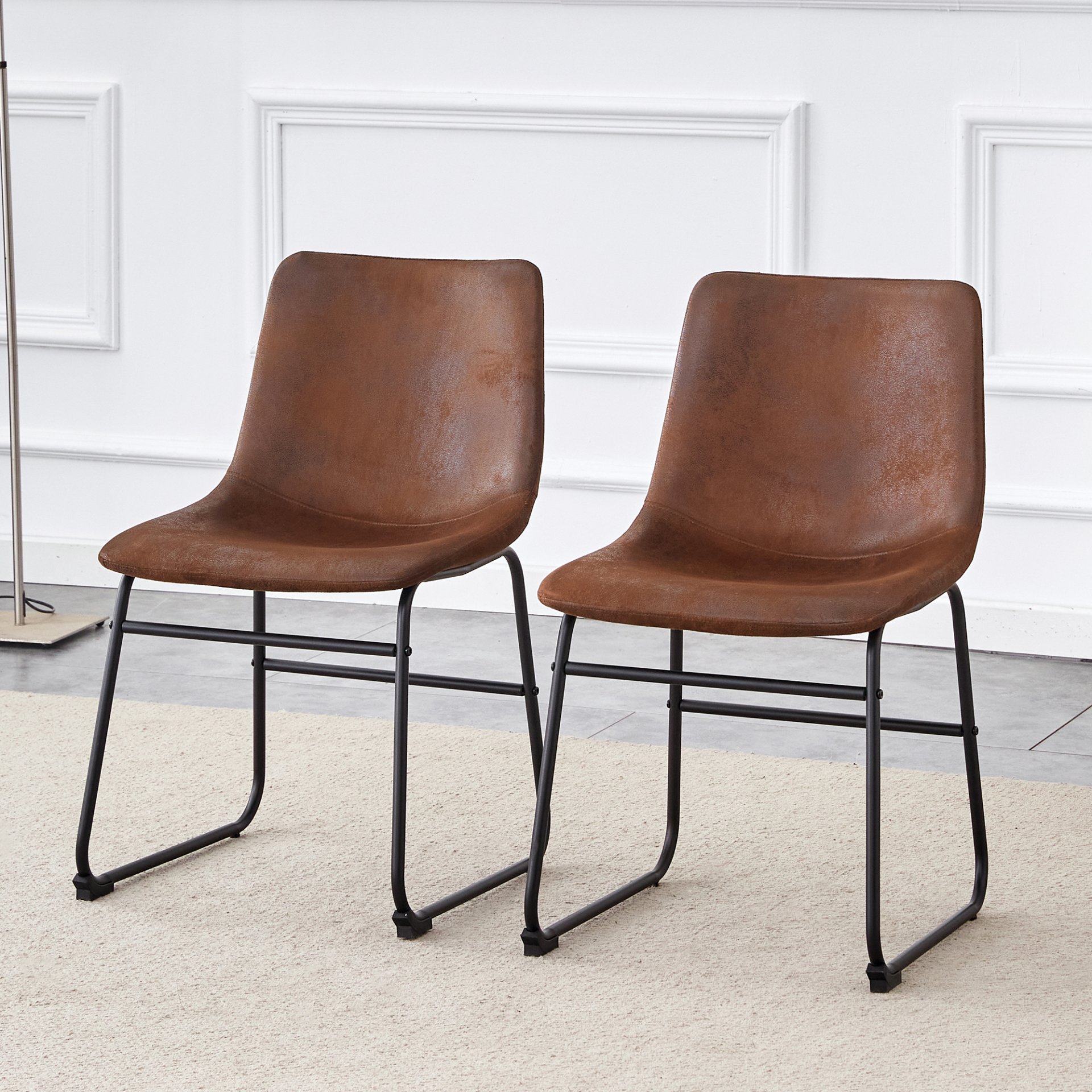 (Set of 4) Retro Chairs, Comfortable Bar Stools, Suitable For Industrial And Vintage Style Environments - Brown - Image 6