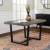 Rustic Metal And Solid Distressed Dining Table - Gray - Image 4