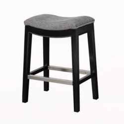 Italian Saddle Counter Stool With High Density Foam Noir - Gray