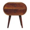 Large Circular Bedside Table - Brown - Image 2