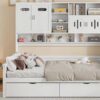 Full Size Daybed With 2 Drawers And All In One Cabinet And Shelf - White - Image 18
