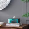 Bethany - Aqua Jewelry Box, Stackable Decorative Storage Boxes & Lids - Colorful - Image 3